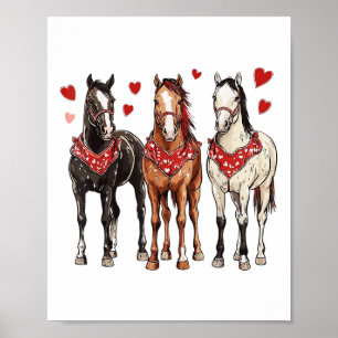Rosa Cowgirl Western Valentine Horse Liebe für Hur Poster