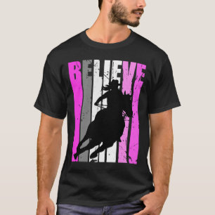 Rosa Cowgirls Pferdereiten Reiter Retro Vintage Ku T-Shirt