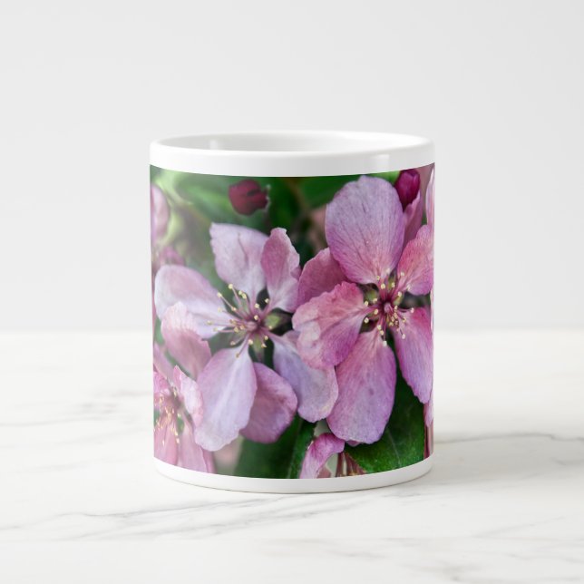 Rosa Crabappelblüten Jumbo-Tasse (Vorderseite)