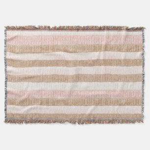 Rosa Creme Beige Streifen Decke