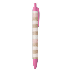 Rosa Creme Beige Streifen Kugelschreiber