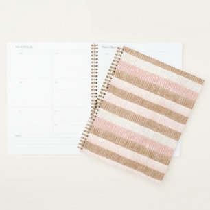 Rosa Creme Beige Streifen Planer