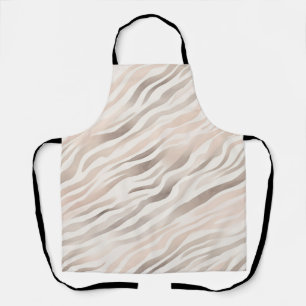 Rosa Creme Beige Zebra Tierprint Schürze