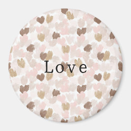 Rosa Creme Braune Herzen Liebe Magnet