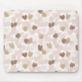 Rosa Creme Braune Herzen Mousepad
