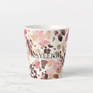 Rosa Creme Brown Leopard Geburtstag Milchtasse