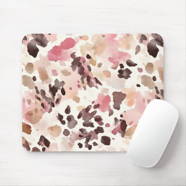 Rosa Creme Brown Leopard Mousepad (Mit Mouse)