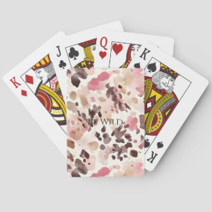 Rosa Creme Brown Leopard Spielkarten