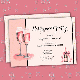 Rosa Creme Champagner zur Frauenrente Einladung