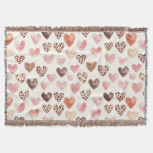 Rosa Creme Cowgirl-Herzen Decke