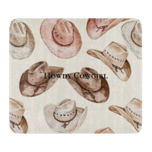 Rosa Creme Cowgirl Hüte Schneidebrett
