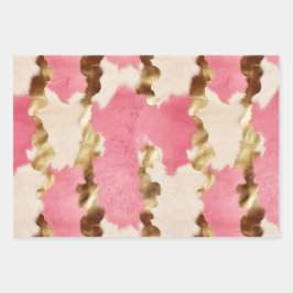Rosa Creme Gold Cowhide Geschenkpapier Set