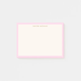 Rosa-creme personalisierter Name Rückkehr zur Schu Post-it Klebezettel