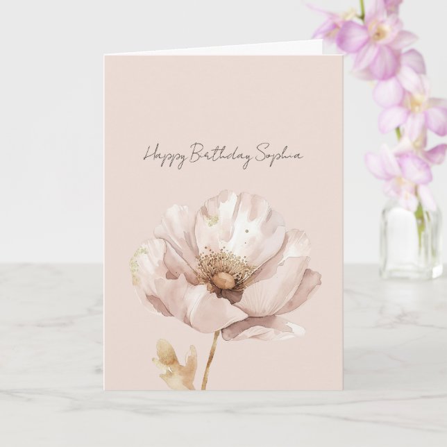 Rosa Creme Röte Blumen Geburtstag Karte (Orchidee)