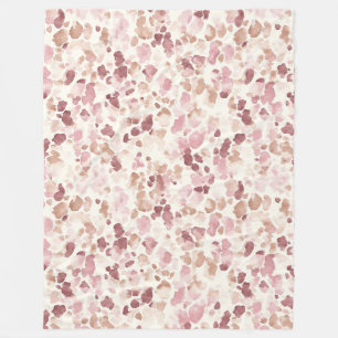 Rosa Creme Schokolade Braun Abstrakt Leopard Tier Fleecedecke