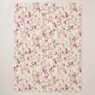 Rosa Creme Schokolade Braun Abstrakt Leopard Tier Sherpadecke