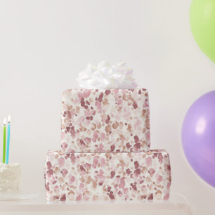 Rosa Creme Schokolade Brauner Leopard Tier Geburts Geschenkpapier