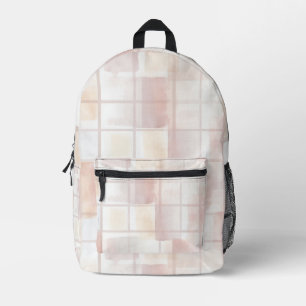 Rosa Creme-Tan-Quadrate Bedruckter Rucksack