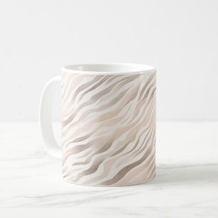 Rosa Creme Zebra Animal Print Kaffeetasse