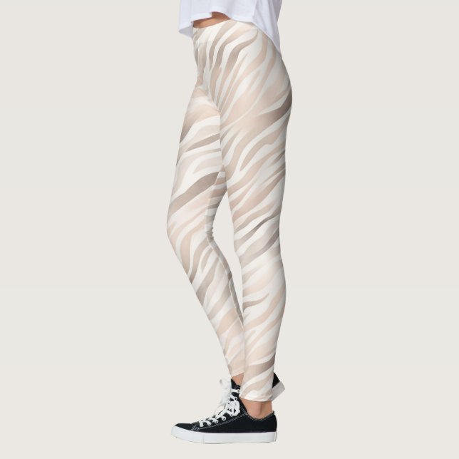 Rosa Creme Zebra Animal Print Leggings (Links)