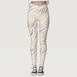 Rosa Creme Zebra Animal Print Leggings
