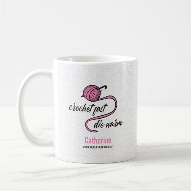 Rosa Crochet schnell, Die warm Kaffeetasse (Links)