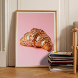 Rosa Croissant-Druck Eklektischer Druck Maximalist Poster