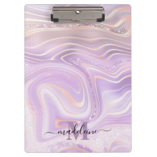 Rosa Crystal Monogram Klemmbrett