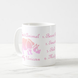 Rosa Cubby Unicorn Rhino Spirit Animal Coffee Tass Kaffeetasse