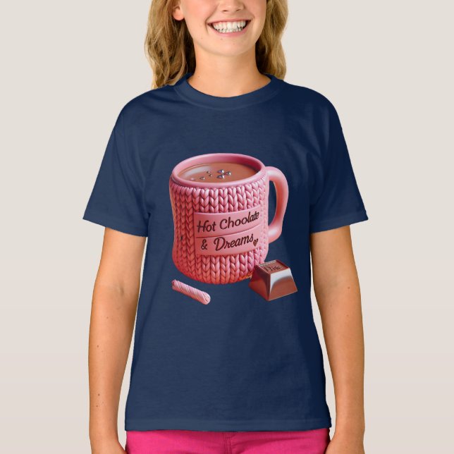 Rosa Cup und Schokolade T-Shirt (Vorderseite)