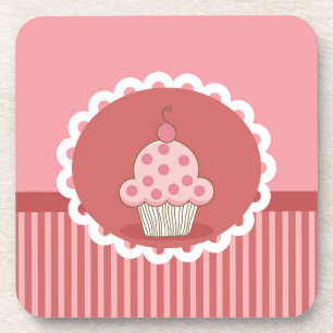 Rosa Cupcake-Design Getränkeuntersetzer