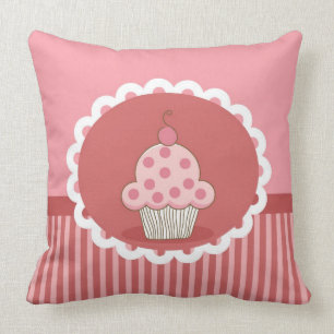 Rosa Cupcake-Design Kissen