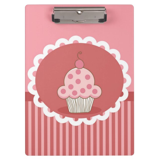 Rosa Cupcake-Design Klemmbrett (Vorderseite)