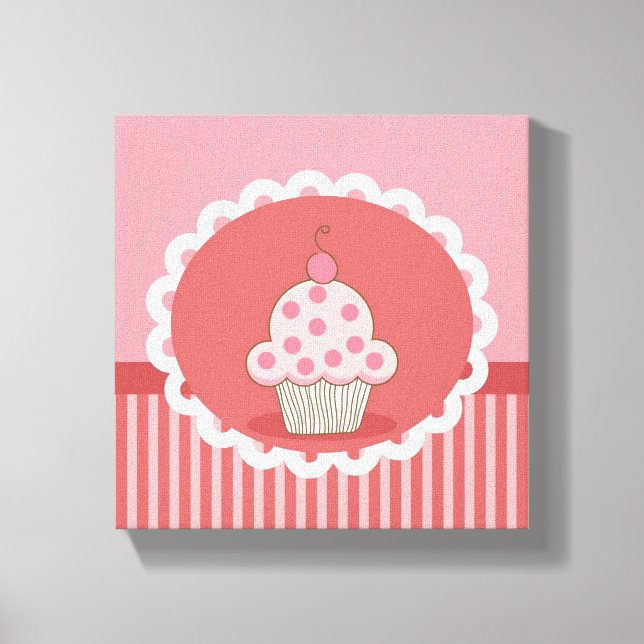 rosa Cupcake-Design Leinwanddruck (Vorderseite)
