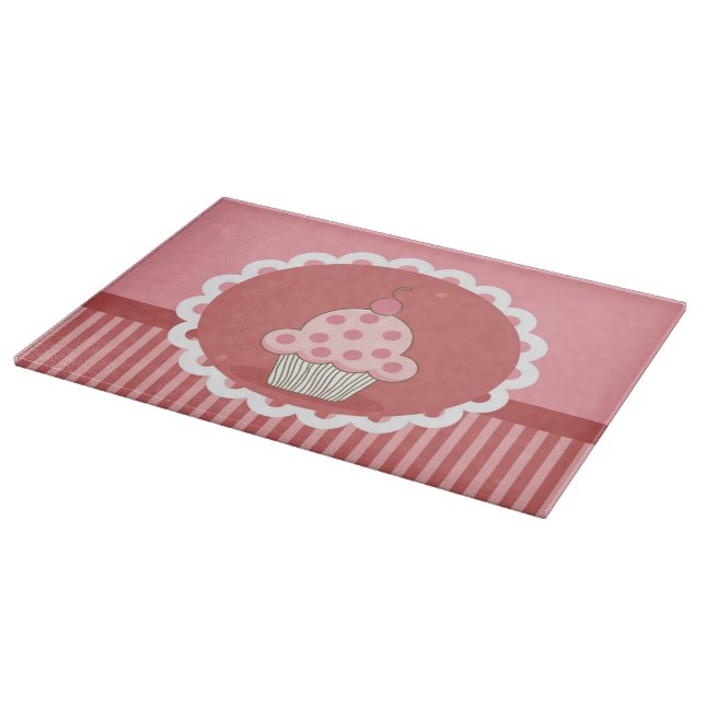 Rosa Cupcake-Design Schneidebrett (Ecke)
