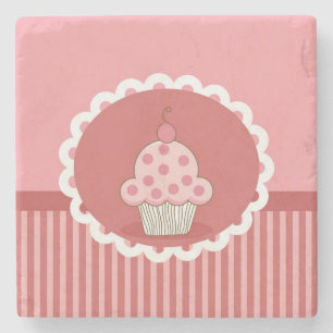 Rosa Cupcake-Design Steinuntersetzer