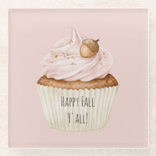Rosa Cupcake Eichel Glasuntersetzer
