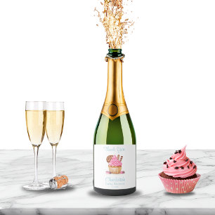 Rosa Cupcake mit Schokolade zur Babyparty Danke