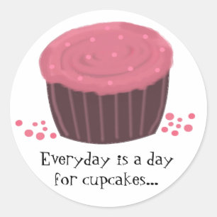 Rosa Cupcake mit süßer Aufschrift Runder Aufkleber