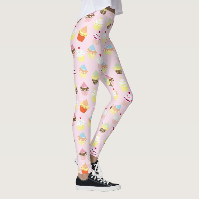 Rosa Cupcake-Muster Leggings (Rechts)