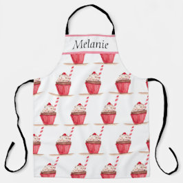Rosa Cupcake Süßigkeiten Handgezogene Backwaren Ni Schürze