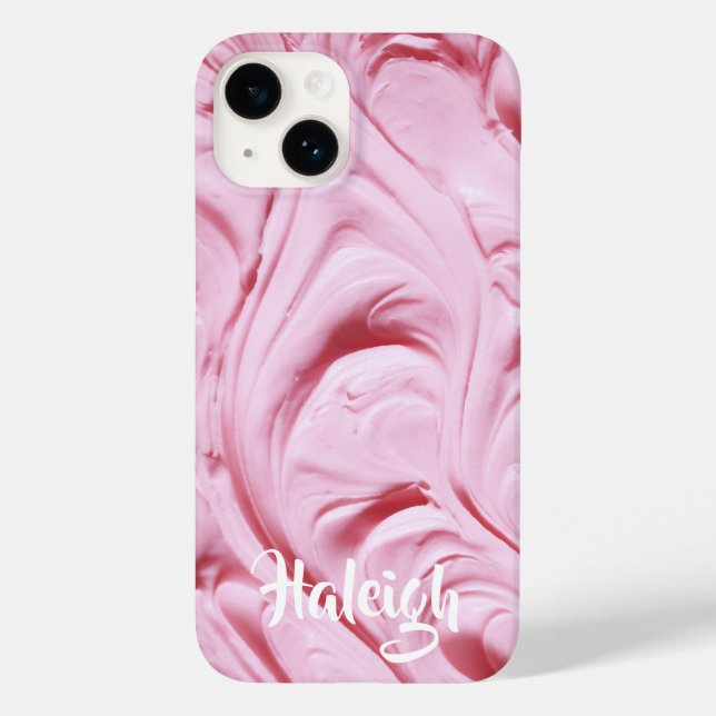 Rosa Cupcake Zuckerguss Personalisiert Case-Mate iPhone Hülle (Rückseite)
