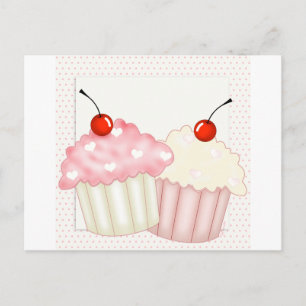 Rosa Cupcakes Postkarte