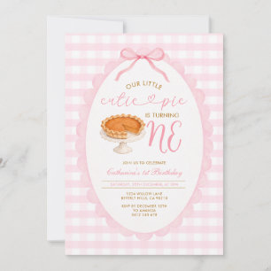 Rosa Cutie Pie Einladung zum ersten Geburtstag   G