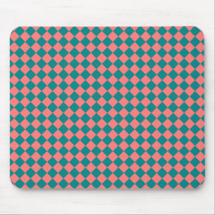 rosa Cyan Schachbrett Diamond Pattern Mousepad