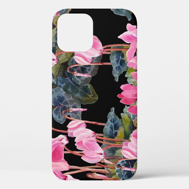 Rosa Cyclamen: Dunkle Aquarellfärbung Case-Mate iPhone Hülle (Rückseite)