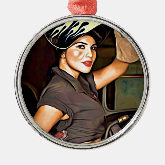 Rosa-d-Schweißer Ornament Aus Metall (Vorne)