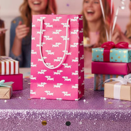 Rosa Dackel Dog Geschenktasche Dackel Spaß Kleine Geschenktüte