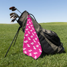 Rosa Dackel Mama Golfer Geschenk Golfhandtuch