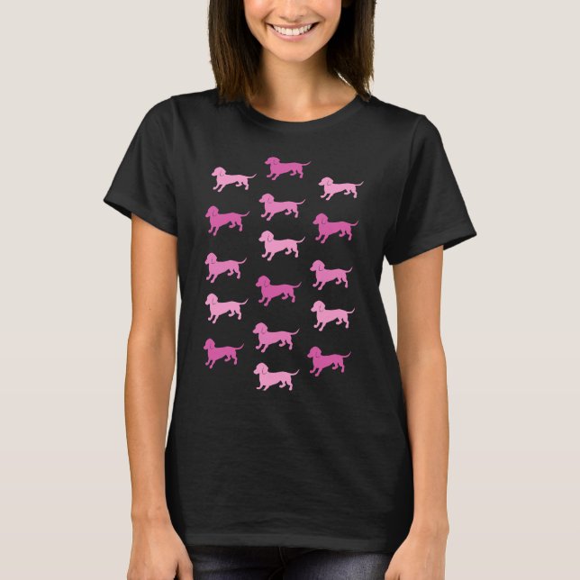 Rosa Dackeln T-Shirt (Vorderseite)